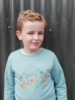 Child wearing The 'Rambler' Children's Printed Sweatshirt.