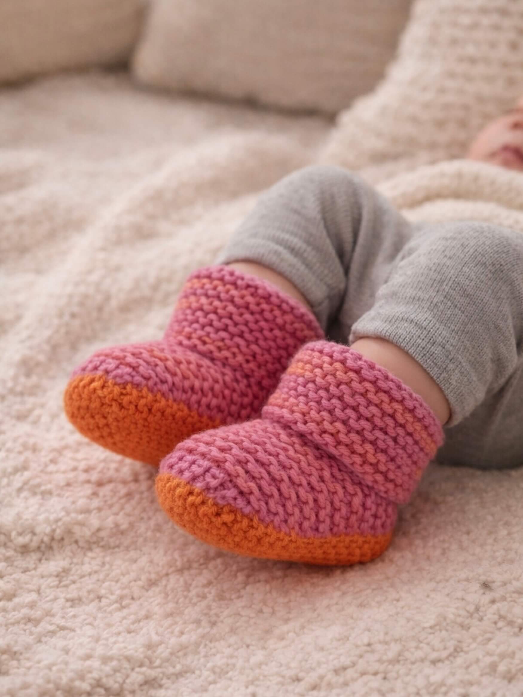 Stripey Baby Booties Knitting Pattern | PDF Instant Download