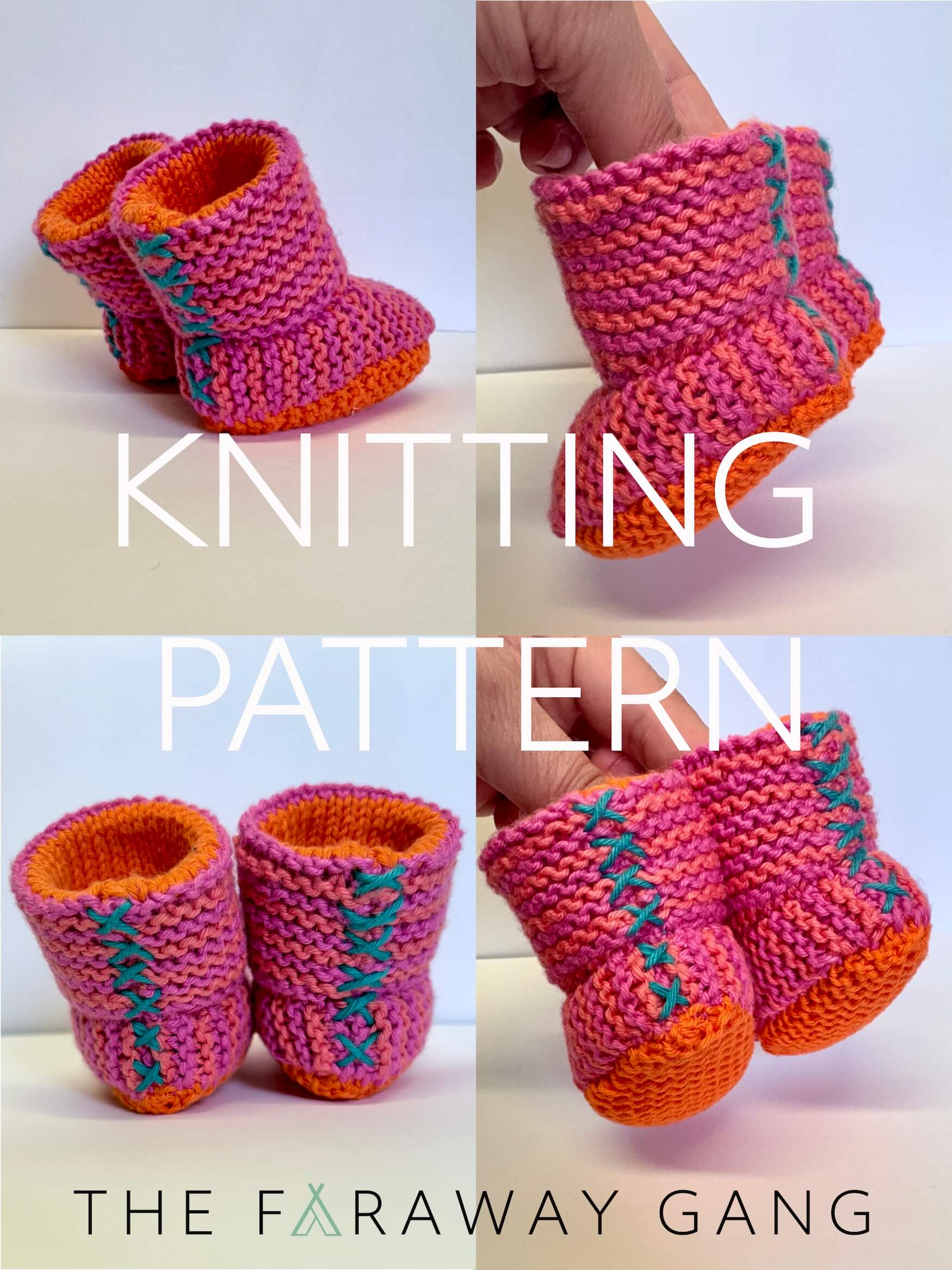 Stripey Baby Booties Knitting Pattern | PDF Instant Download