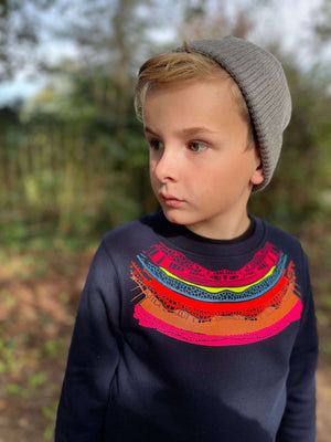 Child wearing The 'Creator' Children's Printed Sweatshirt.