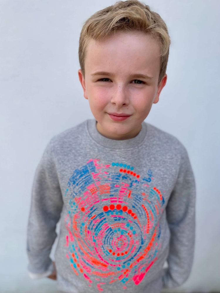 
            
                Load image into Gallery viewer, Boy wearing The &amp;#39;Climber&amp;#39; Children&amp;#39;s Printed Sweatshirt .
            
        