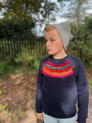 Child wearing The 'Creator' Children's Printed Sweatshirt.