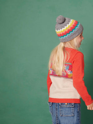 Hand Knit Zigzag Fair Isle Hat Pattern - PDF Download