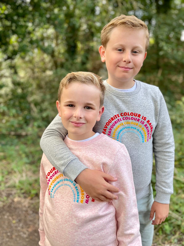 Two colours of The 'Rainbow' Sweatshirt.